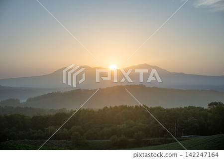 Sunrise scene on the hills of Biei 142247164