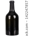 Antique Dark Glass Bottle Isolated on White Background 142247857