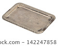 Vintage retro silver tray for business cards 142247858