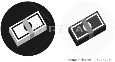 Icon illustration set of stacks of banknotes with a circular background / Money and payday illustration materials Icon illustration set of stacks of banknotes with a circular background / Money and payday illustration materials 142247950