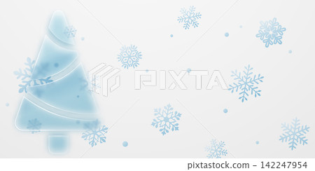 Ethereal Christmas glassmorphism design. 142247954