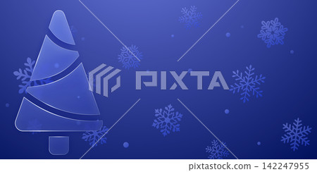 Glossy glassmorphism Christmas scene. Glossy glassmorphism Christmas scene. 142247955
