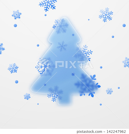 Glossy glassmorphism Christmas tree design. Glossy glassmorphism Christmas tree design. 142247962