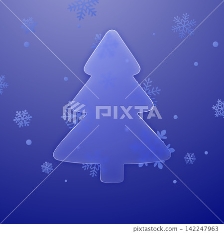 Glossy glassmorphism Christmas tree design. Glossy glassmorphism Christmas tree design. 142247963