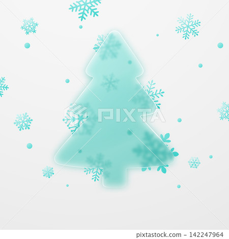 Glossy glassmorphism Christmas tree design. Glossy glassmorphism Christmas tree design. 142247964