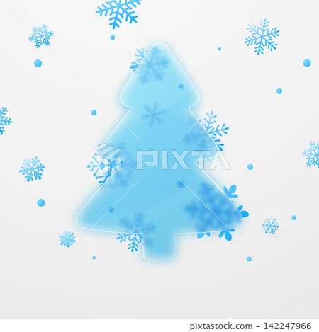 Minimalist Christmas glassmorphism tree design. Minimalist Christmas glassmorphism tree design. 142247966