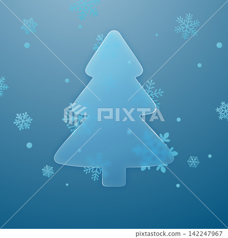 Glossy glassmorphism Christmas tree design. Glossy glassmorphism Christmas tree design. 142247967