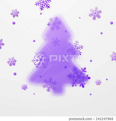 Glossy glassmorphism Christmas tree design. Glossy glassmorphism Christmas tree design. 142247968
