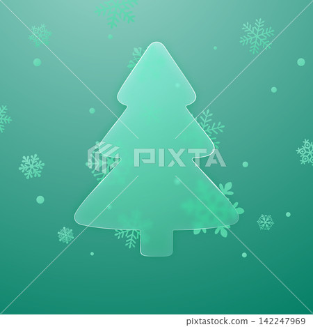 Glossy glassmorphism Christmas tree design. Glossy glassmorphism Christmas tree design. 142247969