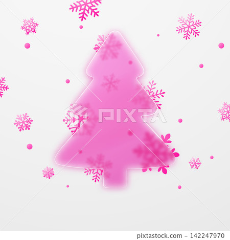 Glossy glassmorphism Christmas tree design. Glossy glassmorphism Christmas tree design. 142247970
