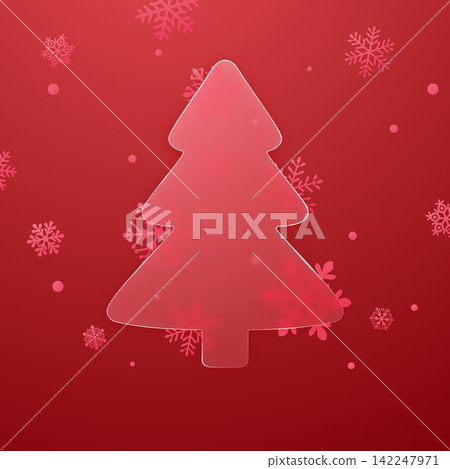 Glossy glassmorphism Christmas tree design. Glossy glassmorphism Christmas tree design. 142247971