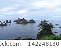 [Tottori Prefecture] The scenery of Anami Coast (Sea of Japan), where rocks of various geological formations are lined up after a long period of time. 142248130