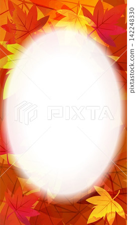 秋落樹葉插圖：銀杏葉和楓葉 142248330
