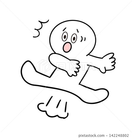 A stick figure jumps up in surprise A stick figure jumps up in surprise 142248802