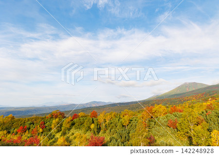 Mount Biei-Fuji as seen from Tokachi-dake Observation Deck (Autumn in Hokkaido) Mount Biei-Fuji as seen from Tokachi-dake Observation Deck (Autumn in Hokkaido) 142248928