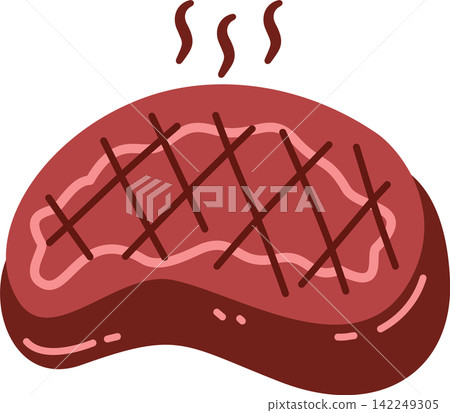 meat steak cooked barbecue grilled illustration meat steak cooked barbecue grilled illustration 142249305