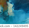 Vibrant Blue Textured Oil Study 142249495