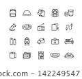 Disaster prevention goods line icon set 142249547