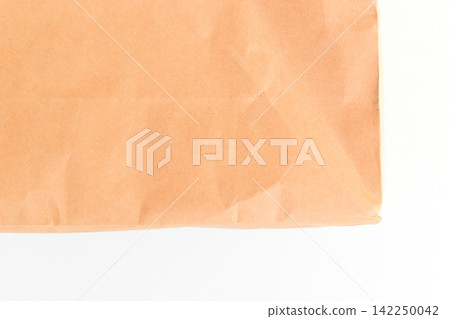 crease brown paper texture on white background, recycle material crease brown paper texture on white background, recycle material 142250042