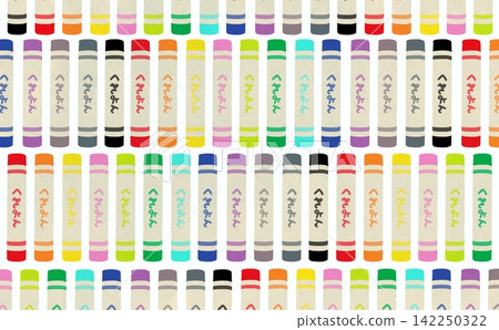 A pattern of crayons lined up (colorful) A pattern of crayons lined up (colorful) 142250322