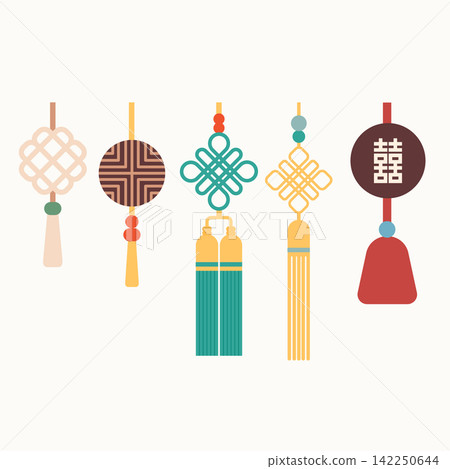 Minimal Korean Traditional Norigae Ornament Decorative Element Illustration Cultural Heritage Flat Vector Design Minimal Korean Traditional Norigae Ornament Decorative Element Illustration Cultural Heritage Flat Vector Design 142250644