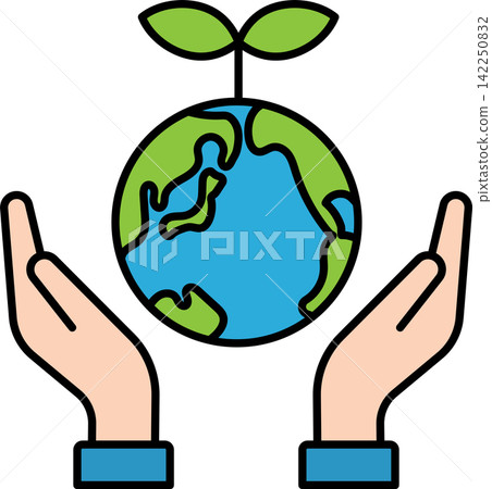 用於環境和生態目的的地球圖示插圖 用於環境和生態目的的地球圖示插圖 142250832