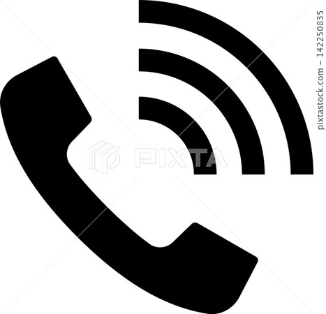 Icon illustration of a phone receiver showing a conversation. 142250835