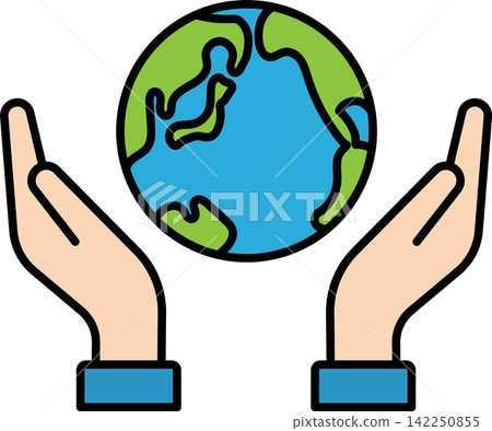An icon illustration representing the hands of people protecting the Earth and promoting eco-friendliness. An icon illustration representing the hands of people protecting the Earth and promoting eco-friendliness. 142250855