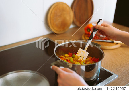 Vegan Organic Bell Pepper Ragout Vegan Organic Bell Pepper Ragout 142250967