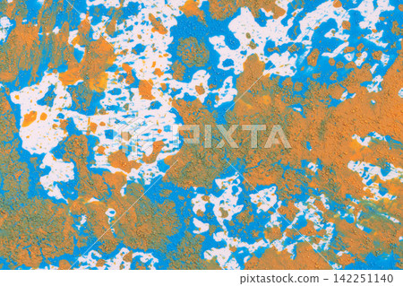 A refreshing summer texture with blue and white spots layered with orange. A refreshing summer texture with blue and white spots layered with orange. 142251140