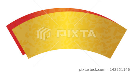 A fan-shaped background material in gold and vermilion. A fan-shaped background material in gold and vermilion. 142251146