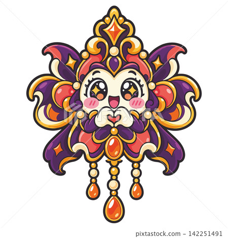 Cute Halloween monsters emoticon Cute Halloween monsters emoticon 142251491