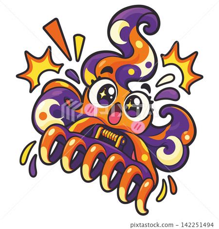 Cute Halloween monsters emoticon Cute Halloween monsters emoticon 142251494