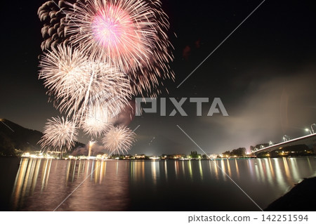 Fireworks coloring summer night sky Fireworks coloring summer night sky 142251594