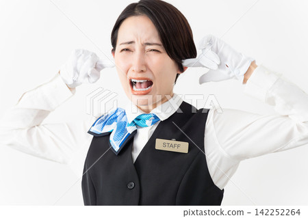 身著制服的女服務生;旅行圖片 身著制服的女服務生;旅行圖片 142252264