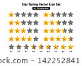 A set of star rating icons usable in 0.1 increments (5-point rating scale) 142252841