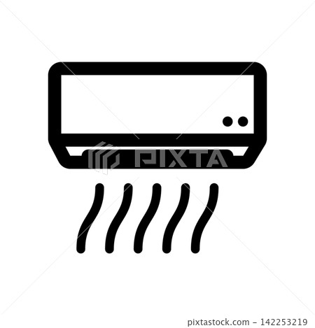 Air conditioner icon showing airflow Air conditioner icon showing airflow 142253219