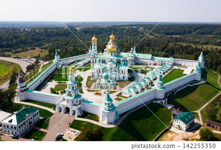 Drone view of the New Jerusalem Monastery in the city of Istra 142255350