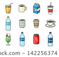 Drink icons and illustrations 142256374