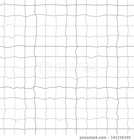 Grid curve striped seamless geometric pattern. White drawing squared paper background. Gray mesh line wave texture Grid curve striped seamless geometric pattern. White drawing squared paper background. Gray mesh line wave texture 142256395