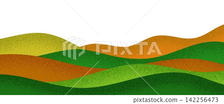 Agriculture farm fields and plantations pattern background of vineyard and wheat farmland landscape. Farm field pattern of color mountains and hills with green grass or tea and rice or corn plants Agriculture farm fields and plantations pattern background of vineyard and wheat farmland landscape. Farm field pattern of color mountains and hills with green grass or tea and rice or corn plants 142256473