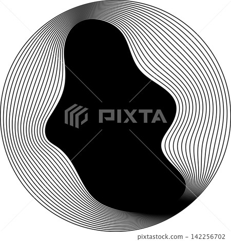 Circle frame emblem blend line for badges, banner, tag, logo 142256702