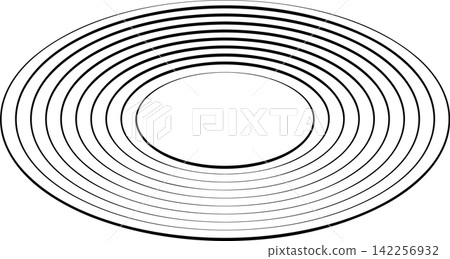Oval icons with lines. Geometric shape 142256932