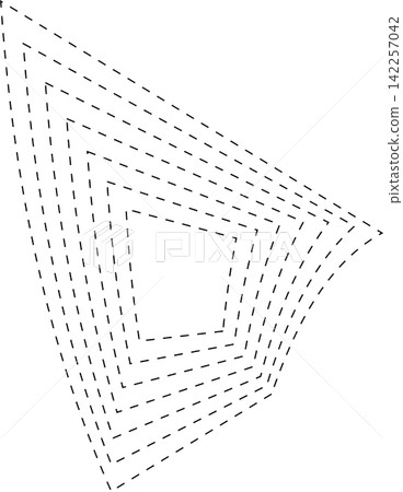 Square dashed line with blending. Futuristic technology element Square dashed line with blending. Futuristic technology element 142257042