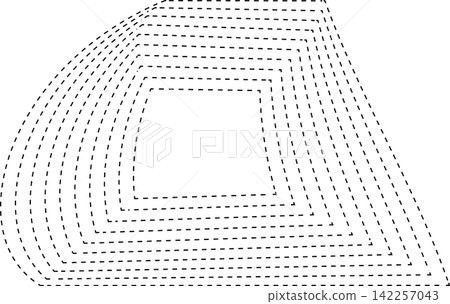 Square dashed line with blending. Futuristic technology element Square dashed line with blending. Futuristic technology element 142257043