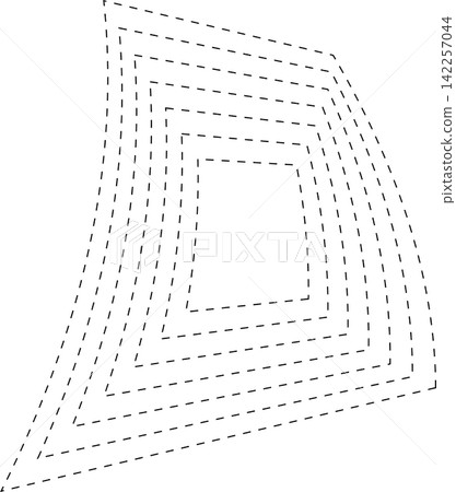 Square dashed line with blending. Futuristic technology element 142257044