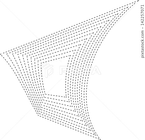 Square dashed line with blending. Futuristic technology element 142257071