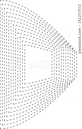 Square dashed line with blending. Futuristic technology element Square dashed line with blending. Futuristic technology element 142257072
