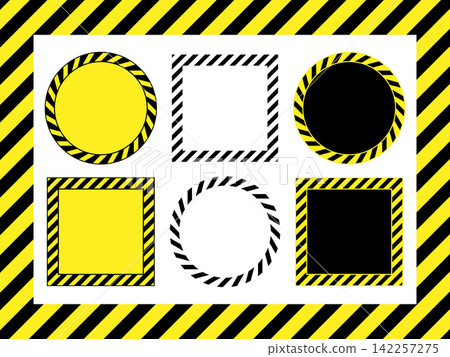 Set of 7 types of restricted area frames, including "No Entry" and "Warning Tape." Set of 7 types of restricted area frames, including "No Entry" and "Warning Tape." 142257275