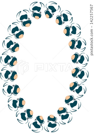 Cute cow frame. Domestic animal template. Baby shower design Cute cow frame. Domestic animal template. Baby shower design 142257567